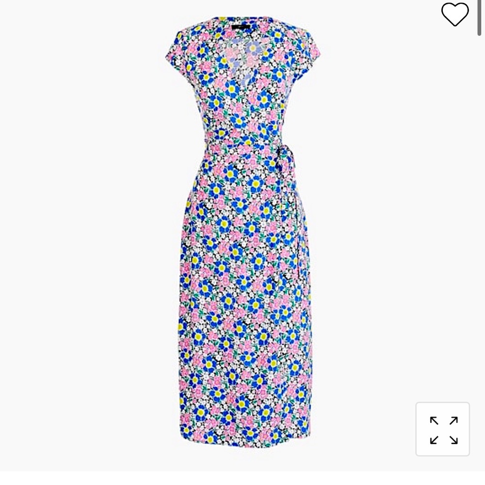 J CREW FLORAL MIDI WRAP DRESS - size XST
